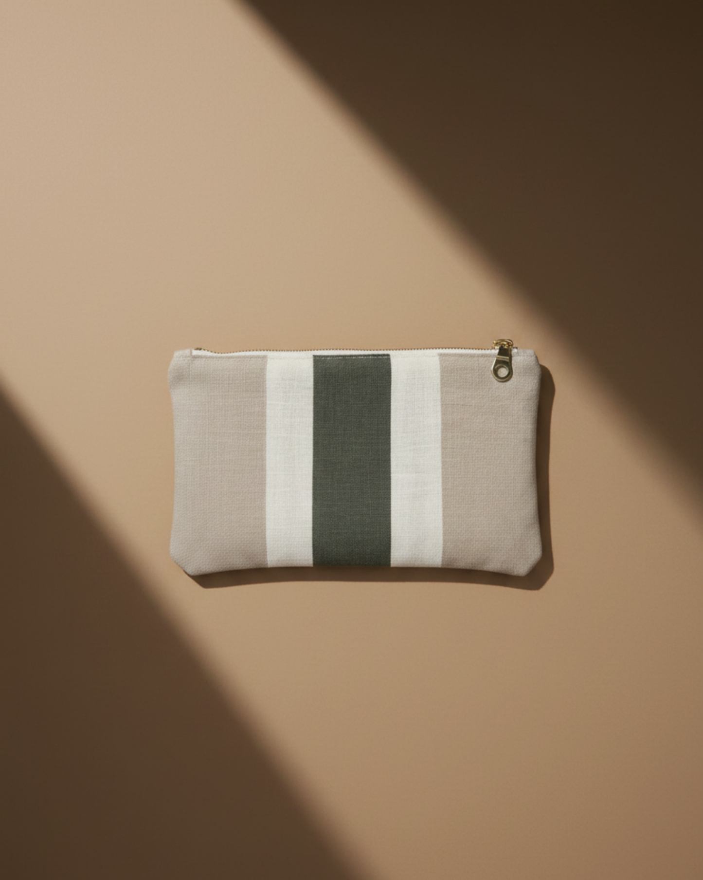Atelier Magnolia Linen Pouch — Sage Stripe