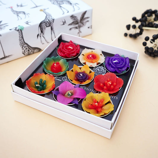 Big Assorted Tropical Flower Scented Tealight Set