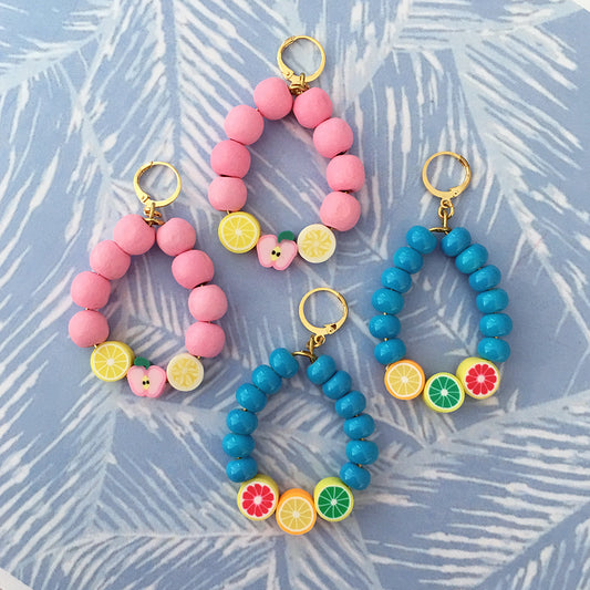 Juicy Fruit Earrings - Turquoise / Pink