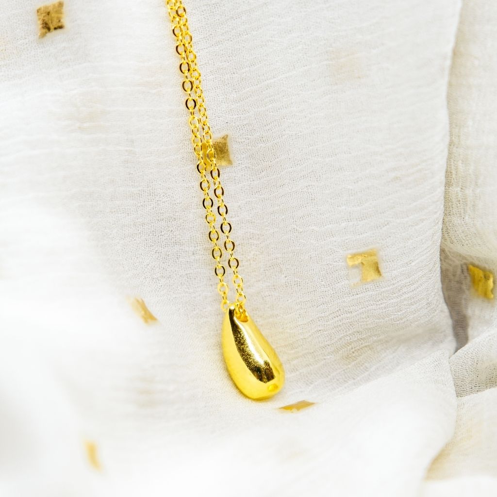 925 Silver Small TearDrop Water drop Dainty Pendant Necklace