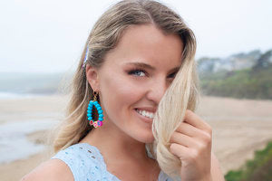 Juicy Fruit Earrings - Turquoise / Pink