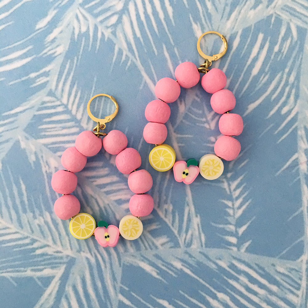 Juicy Fruit Earrings - Turquoise / Pink