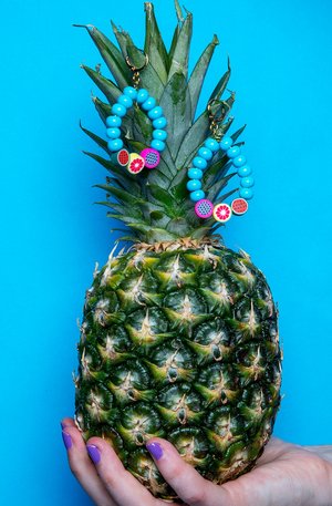 Juicy Fruit Earrings - Turquoise / Pink