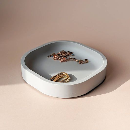 Square Jesmonite Tray — Soft Grey Dish